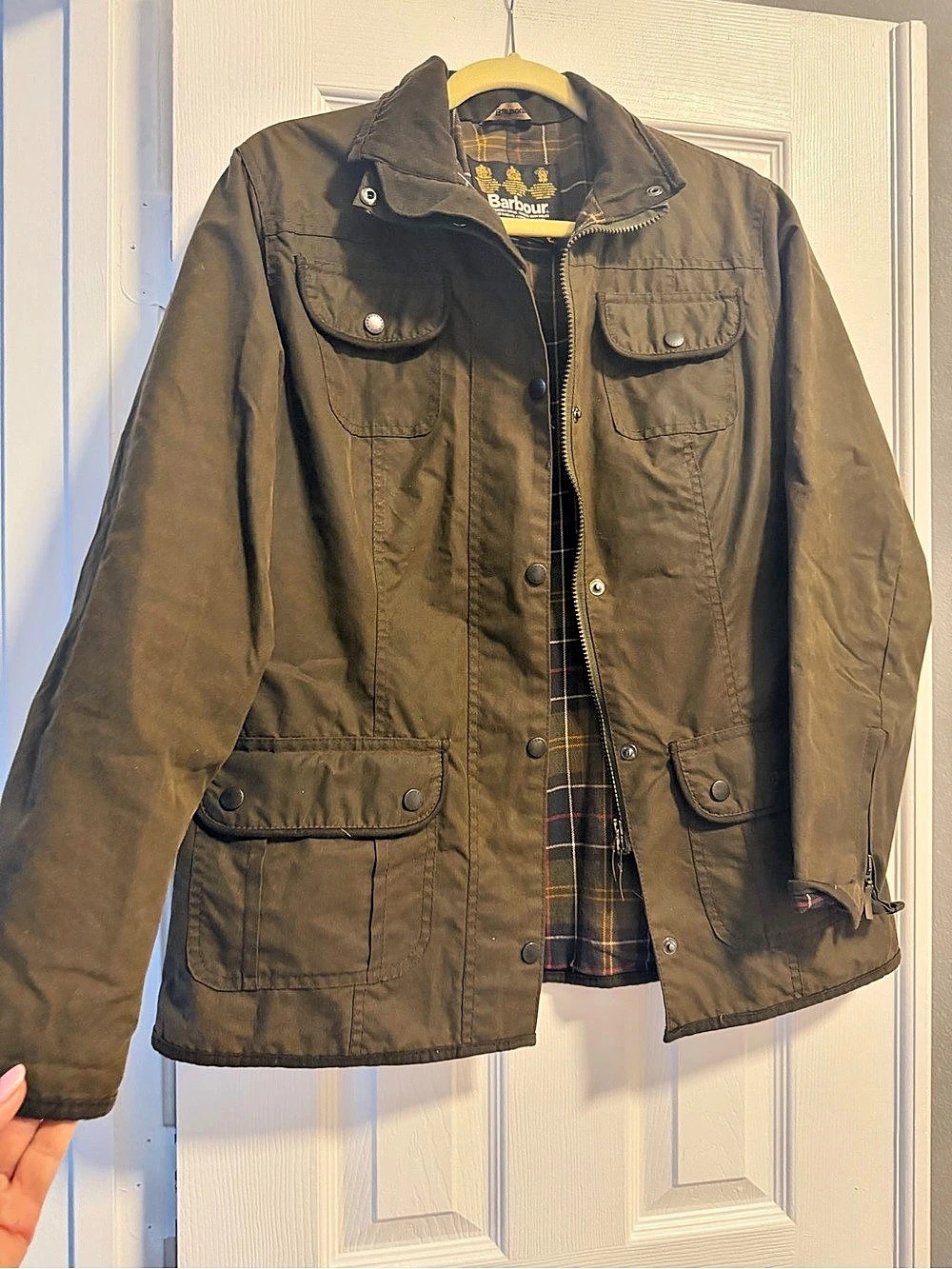 Barbour Women's Utility Jacket in Brown size 10 olive color